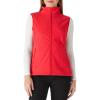 imageOutdoor Ventures Womens Fleece Vest Zip Up Lightweight Soft Running Vest Outerwear Sleeveless with PocketsReddish Orange