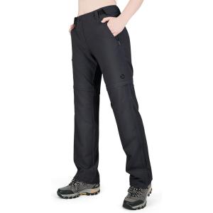 imageOutdoor Ventures Womens Convertible Pants Quick Dry Hiking ZipOff Pants Stretch Lightweight Cargo PantsBlack