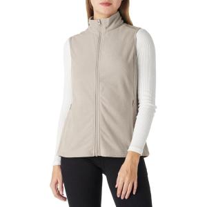 imageOutdoor Ventures Womens Fleece Vest Zip Up Lightweight Soft Running Vest Outerwear Sleeveless with PocketsBeige