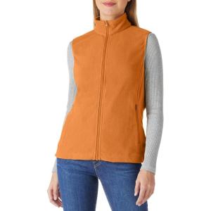 imageOutdoor Ventures Womens Fleece Vest Zip Up Lightweight Soft Running Vest Outerwear Sleeveless with PocketsBrown