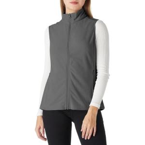 imageOutdoor Ventures Womens Fleece Vest Zip Up Lightweight Soft Running Vest Outerwear Sleeveless with PocketsDark Grey