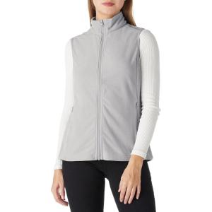 imageOutdoor Ventures Womens Fleece Vest Zip Up Lightweight Soft Running Vest Outerwear Sleeveless with PocketsLight Grey