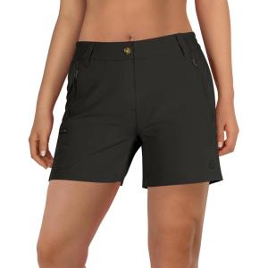 imageOutdoor Ventures Womens Hiking Shorts Stretch Lightweight Golf Shorts Quick Dry UPF 50 5 inch Cargo Short for CampingDark Black