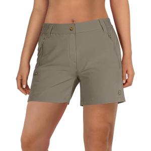 imageOutdoor Ventures Womens Hiking Shorts Stretch Lightweight Golf Shorts Quick Dry UPF 50 5 inch Cargo Short for CampingFossil