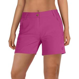 imageOutdoor Ventures Womens Hiking Shorts Stretch Lightweight Golf Shorts Quick Dry UPF 50 5 inch Cargo Short for CampingRaspberry Red