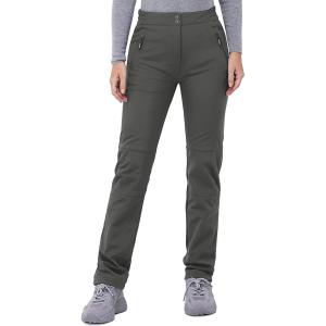 imageOutdoor Ventures Womens Idra Fleece Lined Hiking Pants Outdoor Softshell Waterproof Snow Pants Windproof Ski PantsGrey