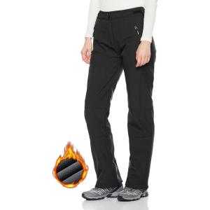 imageOutdoor Ventures Womens Sleek Waterproof Softshell Fleece Lined Ski Snow Insulated High Rise Hiking Pants with Bottom ZipperNew Black  Velcro Waistband