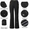 imageOutdoor Ventures Womens Snow Pants Waterproof Windproof Outdoor Fleece Lined Softshell Insulated Ski Pants with Boot GaitersBlack New Versione