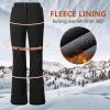 imageOutdoor Ventures Womens Snow Pants Waterproof Windproof Outdoor Fleece Lined Softshell Insulated Ski Pants with Boot GaitersBlack New Versione