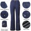 imageOutdoor Ventures Womens Snow Pants Waterproof Windproof Outdoor Fleece Lined Softshell Insulated Ski Pants with Boot GaitersNavy New Versione