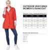 imageOutdoor Ventures Womens Lightweight Raincoat Waterproof Outdoor Windbreaker with Detachable Hood Trench Rain Jacket