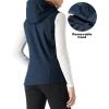 imageOutdoor Ventures Womens Hooded Lightweight Softshell Vest Windproof Fleece Lined Sleeveless Jacket for Golf Running TravelDark Blue