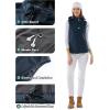 imageOutdoor Ventures Womens Hooded Lightweight Softshell Vest Windproof Fleece Lined Sleeveless Jacket for Golf Running TravelDark Blue