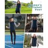 imageOutdoor Ventures Womens Hooded Lightweight Softshell Vest Windproof Fleece Lined Sleeveless Jacket for Golf Running TravelDark Blue