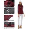 imageOutdoor Ventures Womens Hooded Lightweight Softshell Vest Windproof Fleece Lined Sleeveless Jacket for Golf Running TravelDark Red