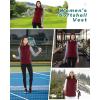 imageOutdoor Ventures Womens Hooded Lightweight Softshell Vest Windproof Fleece Lined Sleeveless Jacket for Golf Running TravelDark Red