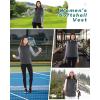 imageOutdoor Ventures Womens Hooded Lightweight Softshell Vest Windproof Fleece Lined Sleeveless Jacket for Golf Running TravelGrey