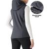imageOutdoor Ventures Womens Hooded Lightweight Softshell Vest Windproof Fleece Lined Sleeveless Jacket for Golf Running TravelGrey