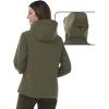 imageOutdoor Ventures Womens Softshell Jacket with Hood Fleece Lined Warm Lightweight Waterproof Insulated WindbreakerOlive Green