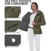 imageOutdoor Ventures Womens Softshell Jacket with Hood Fleece Lined Warm Lightweight Waterproof Insulated WindbreakerOlive Green