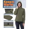 imageOutdoor Ventures Womens Softshell Jacket with Hood Fleece Lined Warm Lightweight Waterproof Insulated WindbreakerOlive Green