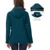 imageOutdoor Ventures Womens Softshell Jacket with Removable Hood Insulated Windbreaker Waterproof Warm Fleece Lined CoatModern Blue