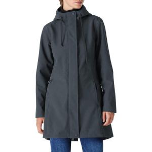 imageOutdoor Ventures Womens Lightweight Waterproof Fleece Lined Hooded Softshell Rain Jacket Warm Windbreaker Long CoatDark Grey