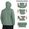 imageOutdoor Ventures Mens Rain Jacket Waterproof Lightweight Packable Rain Shell Raincoat with Hood for Golf Hiking TravelGreen Gray