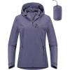 imageOutdoor Ventures Packable Rain Jacket Women Lightweight Waterproof Raincoat with Hood Cycling Bike JacketGrayish Purple