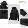 imageOutdoor Ventures Womens Full Zip Hooded Fleece Jacket Coat with 6 Pockets Warm Soft Polar Fleece Casual Hoodie SweatshirtBlack