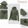 imageOutdoor Ventures Womens Full Zip Hooded Fleece Jacket Coat with 6 Pockets Warm Soft Polar Fleece Casual Hoodie SweatshirtGreen Gray