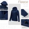 imageOutdoor Ventures Womens Full Zip Hooded Fleece Jacket Coat with 6 Pockets Warm Soft Polar Fleece Casual Hoodie SweatshirtNavy