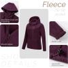 imageOutdoor Ventures Womens Full Zip Hooded Fleece Jacket Coat with 6 Pockets Warm Soft Polar Fleece Casual Hoodie SweatshirtWine