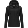 imageOutdoor Ventures Womens Full Zip Hooded Fleece Jacket Coat with 6 Pockets Warm Soft Polar Fleece Casual Hoodie SweatshirtBlack