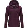 imageOutdoor Ventures Womens Full Zip Hooded Fleece Jacket Coat with 6 Pockets Warm Soft Polar Fleece Casual Hoodie SweatshirtWine