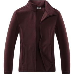 imageOutdoor Ventures Womens Lightweight Warm Zip Up LongSleeve Soft Polar Fleece Jacket for Fall WinterChocolate