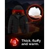 imageOutdoor Ventures Womens Hooded Puffer Jacket Waterproof Lightweight FullZip Warm Quilted Winter CoatBlack