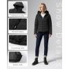 imageOutdoor Ventures Womens Hooded Puffer Jacket Waterproof Lightweight FullZip Warm Quilted Winter CoatBlack