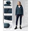 imageOutdoor Ventures Womens Hooded Puffer Jacket Waterproof Lightweight FullZip Warm Quilted Winter CoatDeep Blue