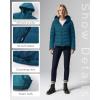 imageOutdoor Ventures Womens Hooded Puffer Jacket Waterproof Lightweight FullZip Warm Quilted Winter CoatModern Blue