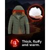 imageOutdoor Ventures Womens Hooded Puffer Jacket Waterproof Lightweight FullZip Warm Quilted Winter CoatOlive Green