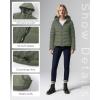imageOutdoor Ventures Womens Hooded Puffer Jacket Waterproof Lightweight FullZip Warm Quilted Winter CoatOlive Green