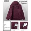 imageOutdoor Ventures Womens Hooded Puffer Jacket Waterproof Lightweight FullZip Warm Quilted Winter CoatWine