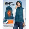 imageOutdoor Ventures Womens Lightweight Packable Hooded Puffer Vest Outerwear Zip Up Warm Sleeveless Winter Jacket Quilted CoatModern Blue