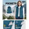 imageOutdoor Ventures Womens Lightweight Packable Hooded Puffer Vest Outerwear Zip Up Warm Sleeveless Winter Jacket Quilted CoatModern Blue