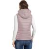 imageOutdoor Ventures Womens Lightweight Packable Hooded Puffer Vest Outerwear Zip Up Warm Sleeveless Winter Jacket Quilted CoatPale Rosy