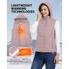 imageOutdoor Ventures Womens Lightweight Packable Hooded Puffer Vest Outerwear Zip Up Warm Sleeveless Winter Jacket Quilted CoatPale Rosy