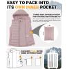 imageOutdoor Ventures Womens Lightweight Packable Hooded Puffer Vest Outerwear Zip Up Warm Sleeveless Winter Jacket Quilted CoatPale Rosy