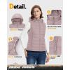 imageOutdoor Ventures Womens Lightweight Packable Hooded Puffer Vest Outerwear Zip Up Warm Sleeveless Winter Jacket Quilted CoatPale Rosy