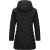 imageOutdoor Ventures Womens Long Hooded Lightweight Puffer Coat Quilted Insulated Winter JacketBlack